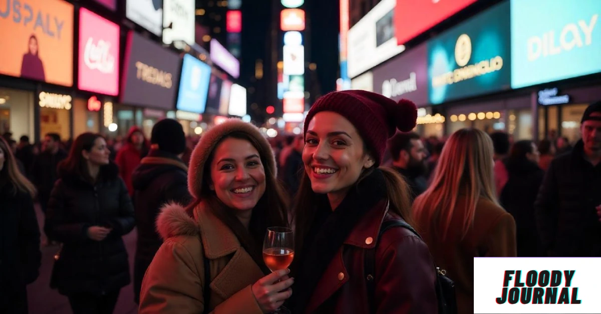 People enjoying nightlife in a vibrant city with bright billboards, perfect for exploring the best places to visit.