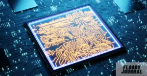 30-008 Colibri Pinout module showcasing illuminated circuit traces and embedded system architecture on a blue PCB board