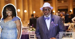 Horace Gilmore and Rhonda McCullough at formal event wearing elegant attire