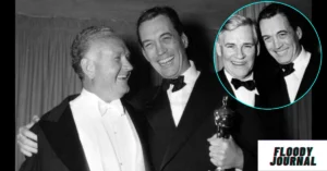 John Huston with Oscar award and family photos featuring Pablo Huston's adoptive father