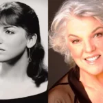 A "then and now" photo of actress Tyne Daly, sister of the private Glynn Daly, shown in her youth and in the present day.