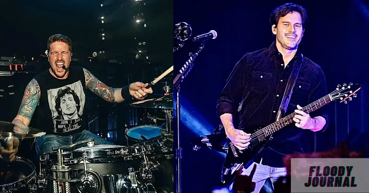 Ryan Peake performing live with Nickelback guitarist showcasing the talent behind his $65 million net worth on stage